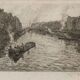 Engraving René Pinard Arms of the stock exchange of the Pont de la fishmonger Nantes