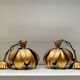 Two vintage pendant lights in gold metal