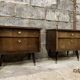 Pair of night tables feet compass bedside end of vintage sofa old 1950 1960 retro