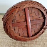 Japanese woven bamboo basket. Ikebana.