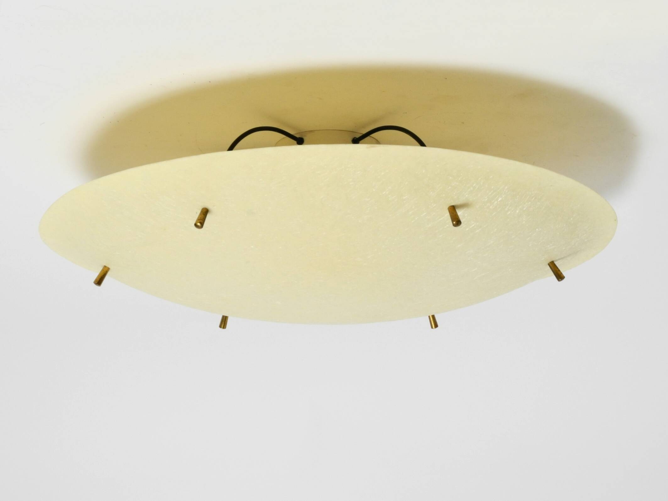 Extremely rare large round Mid Century Modern fiberglass ceiling lamp | Ø 5