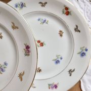 6 vintage dessert plates porcelain from Limoges – small flowers