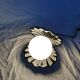 Ceramic shell lamp with opaline pearl, Saint-Jacques, France, 1980