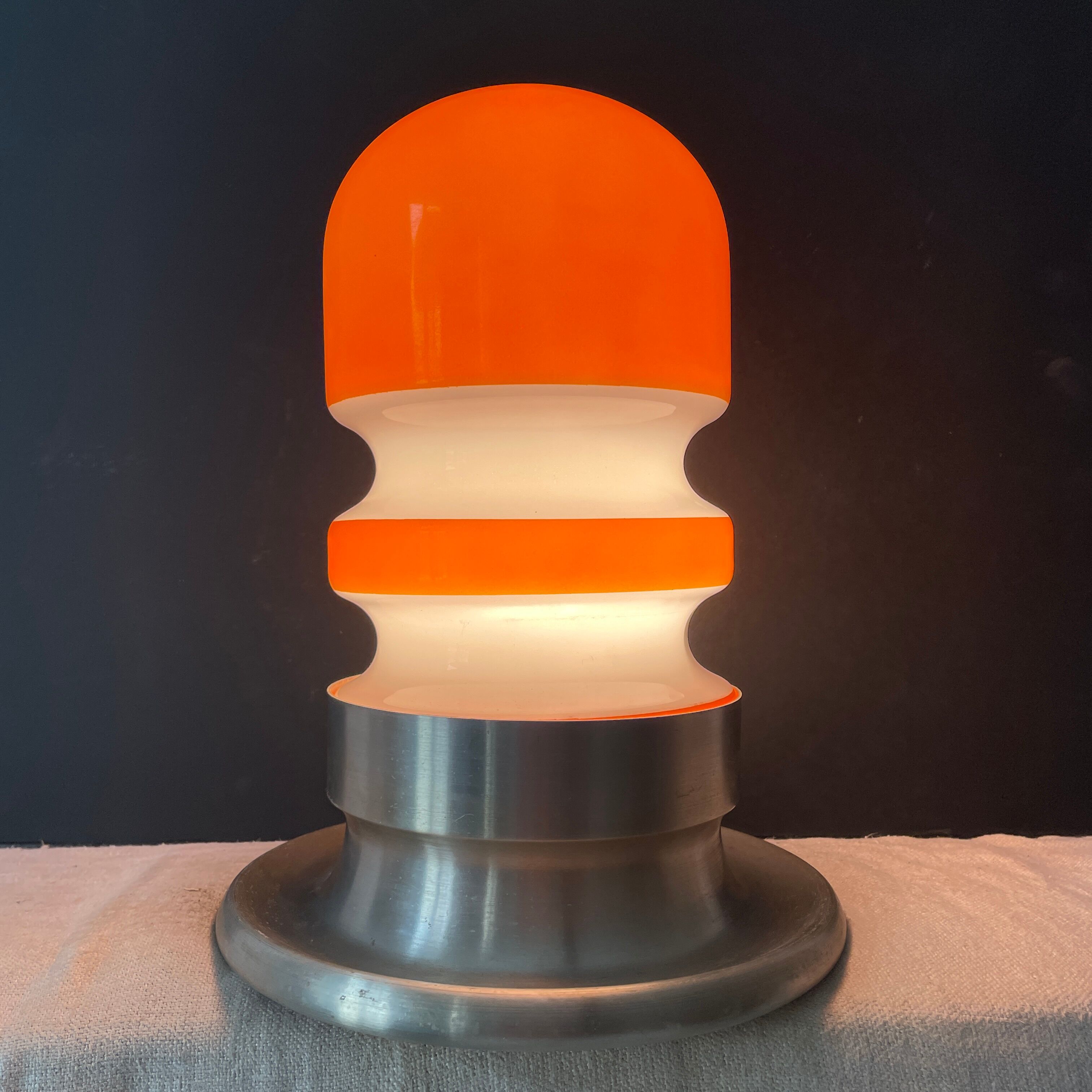 Vintage opaline design lamp 1970 70 space age