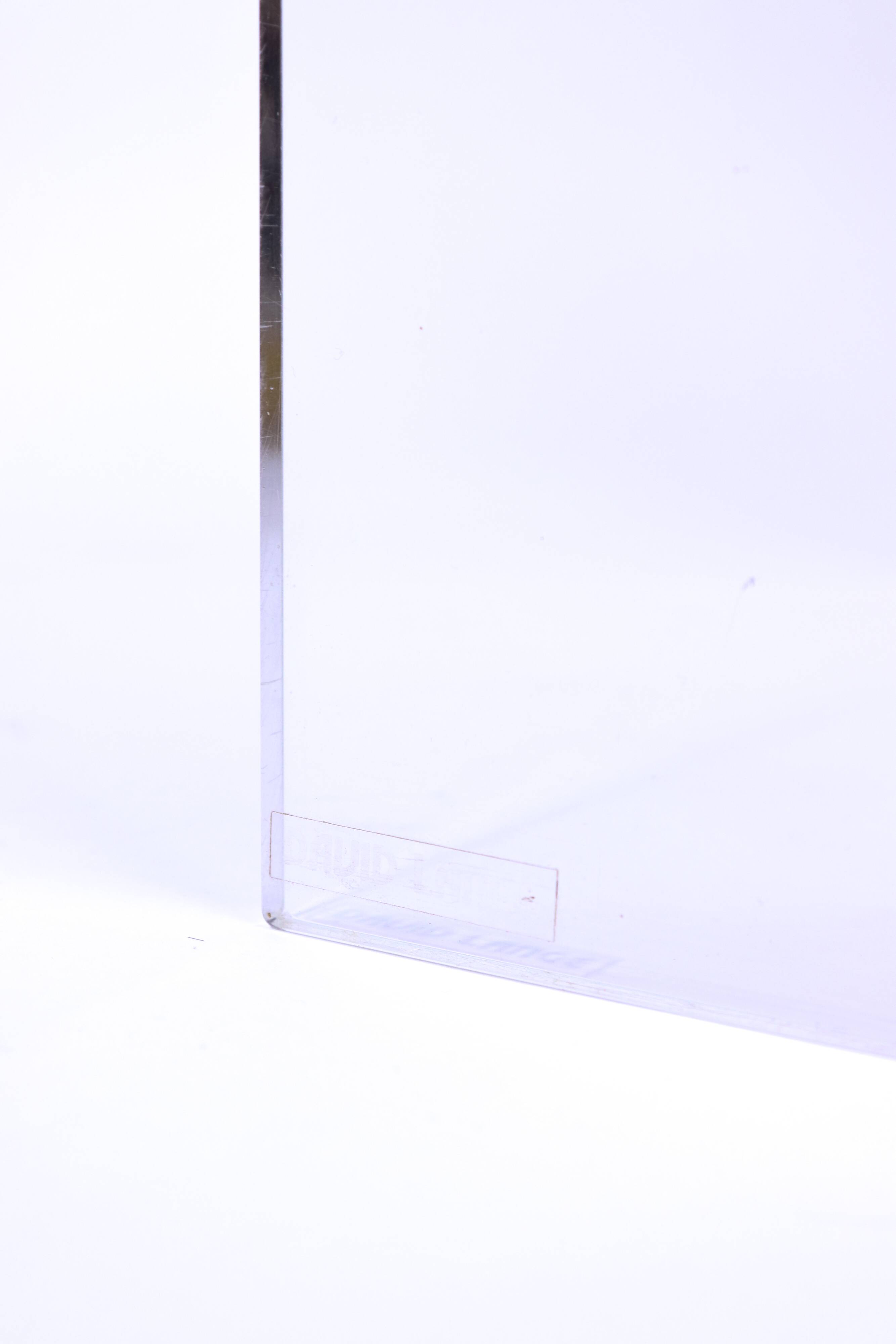 David Lange plexiglass side table