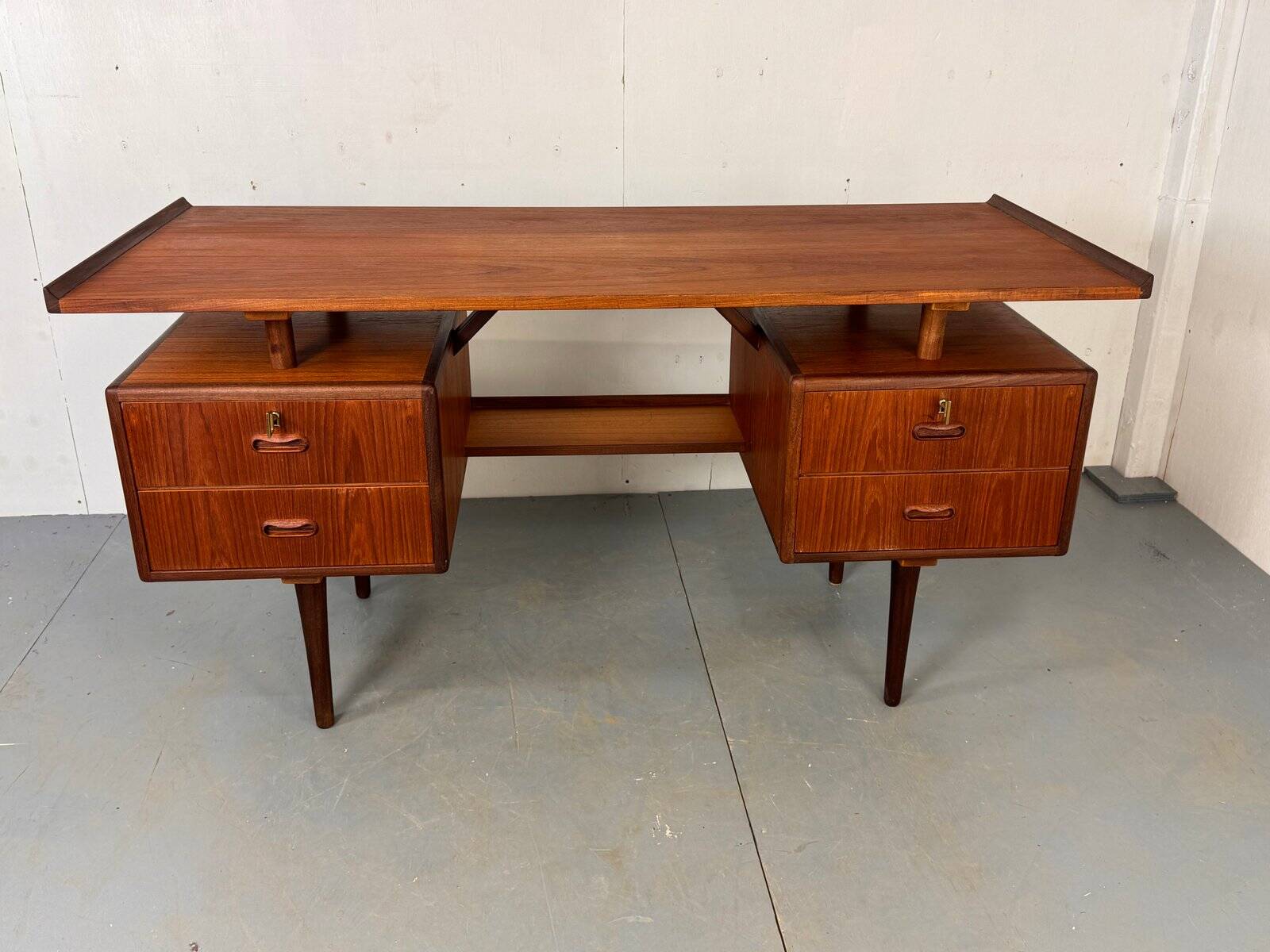Mid-century Danish teak desk attributed to Louis van Teeffelen for Wébé, 1950s