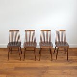 Suite of 4 chairs Stockholm Ikea vintage 1960s