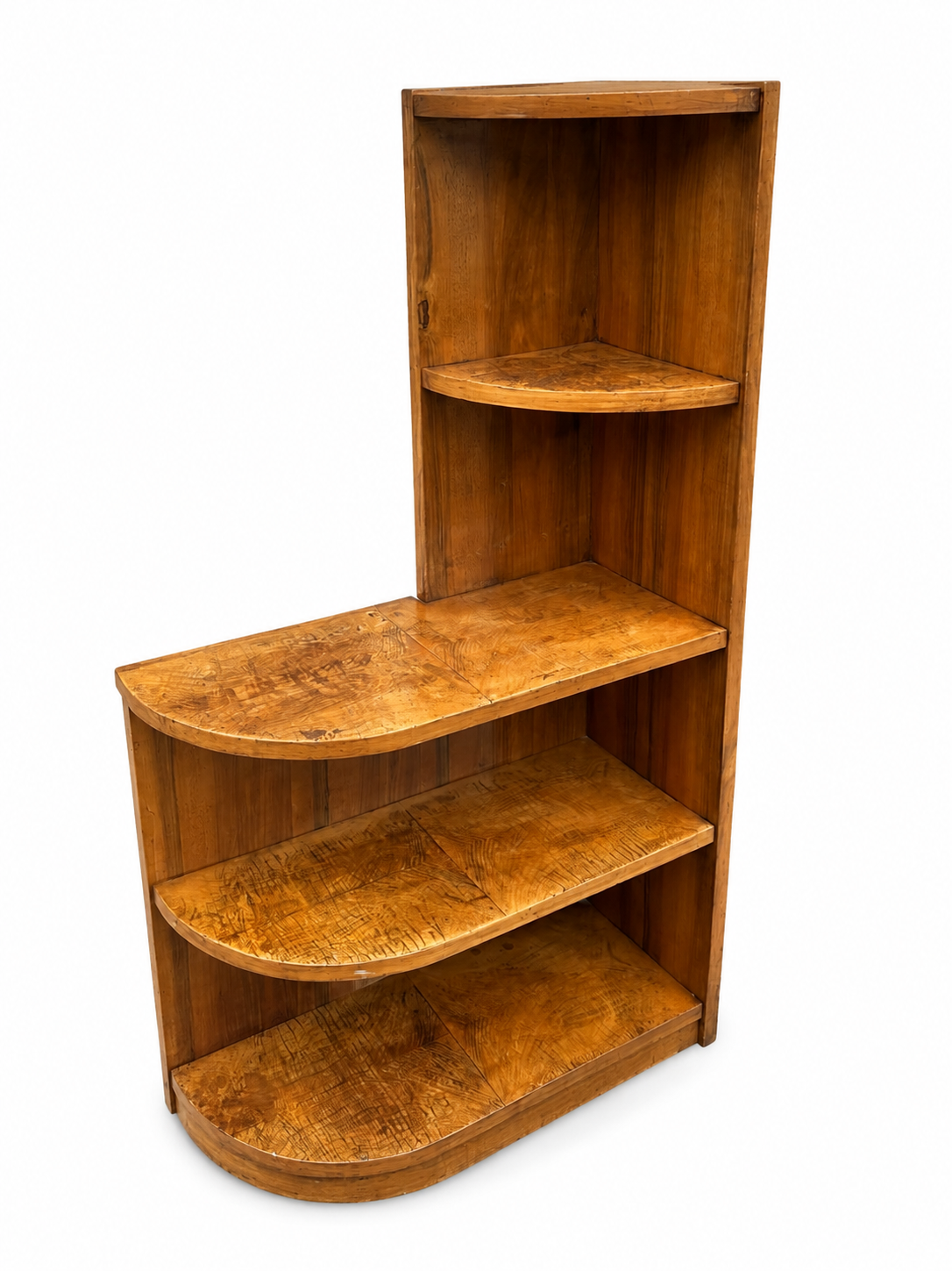 Art Deco corner shelf in French walnut, 1950.