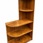 Art Deco corner shelf in French walnut, 1950.