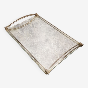 Mirror and metal tray