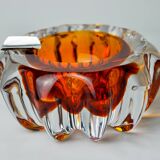 Orange Sommerso ashtray by Seguso, Murano glass, Italy, 1970