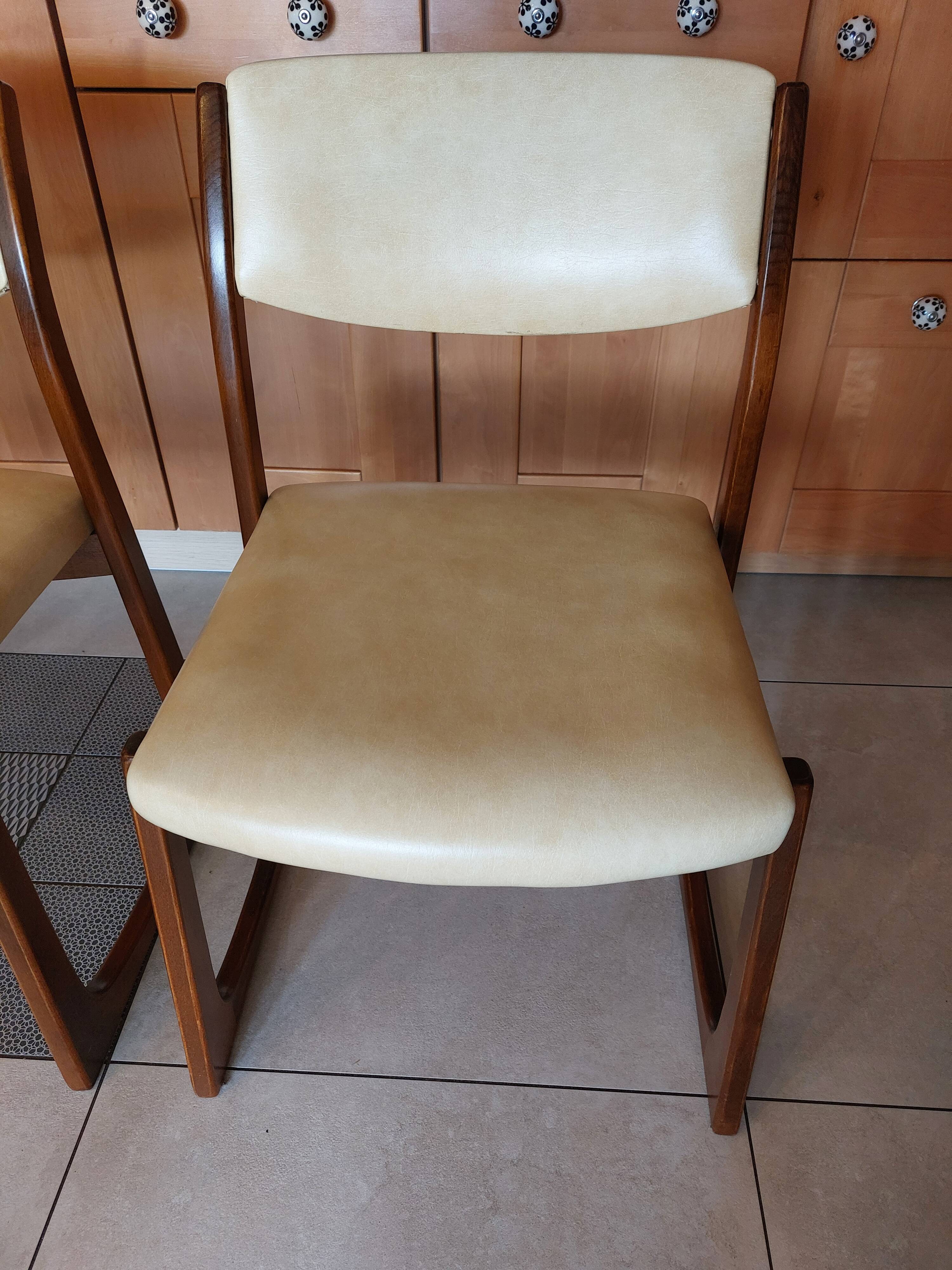 4 sled chairs, vintage