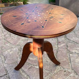 Old inlaid pedestal table