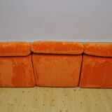 Orange corduroy modular sofa, 1970s.