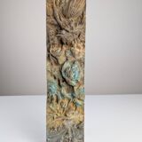 Relief en bronze antique représentant la nature et les oiseaux, années 1900