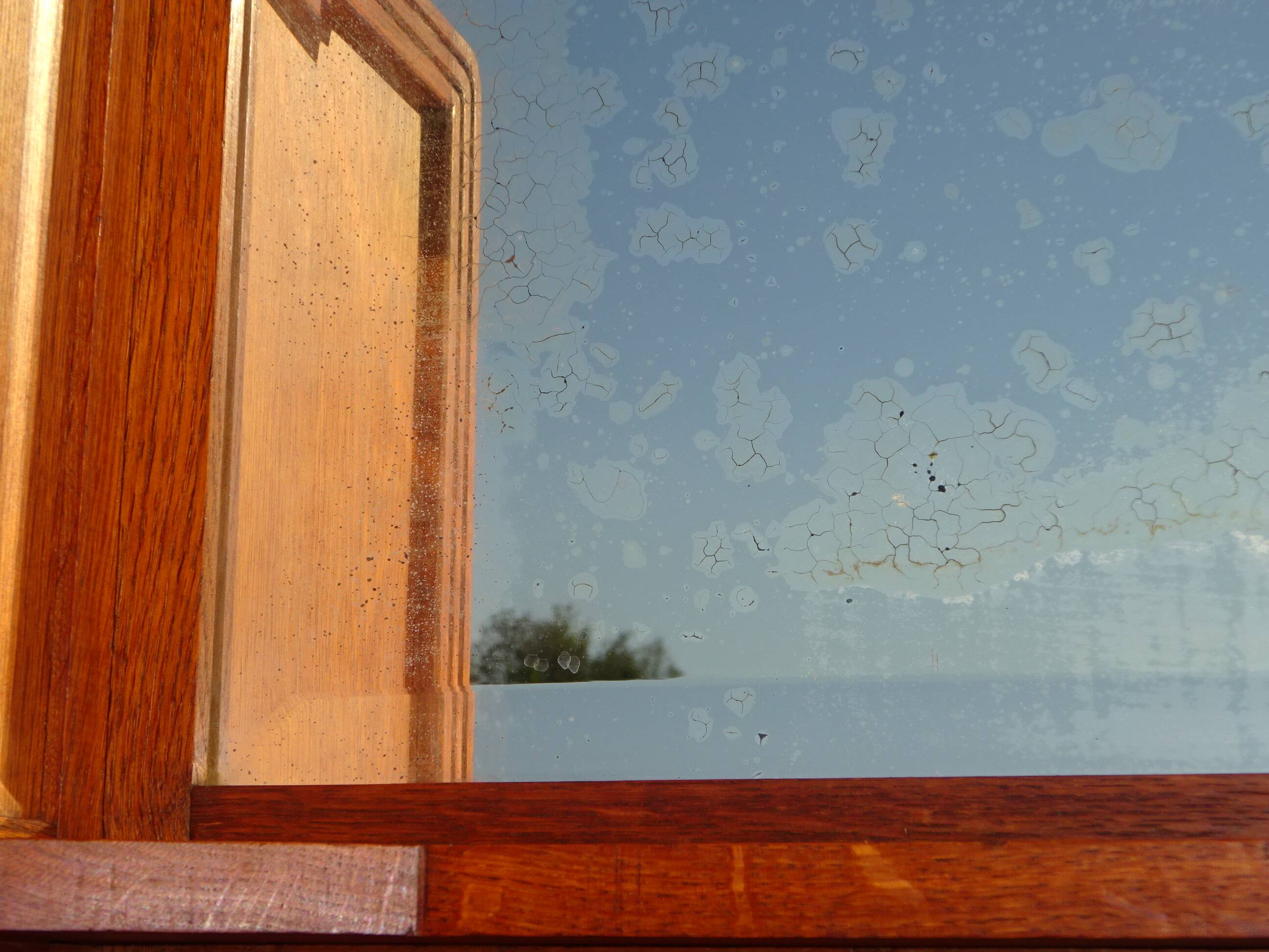 Vintage oak sideboard with sentry boxes and mirror