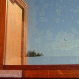 Vintage oak sideboard with sentry boxes and mirror