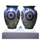 A pair of large decorative vases by Carla Holland, Gouda decoration, circa 1930-40.