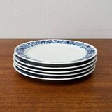 Set of German ceramic plates from the mid-century Hamburg Shape 20 Decor Blumenspiel by Lieselotte Kantner for Melitta, 1960s, set of 5.