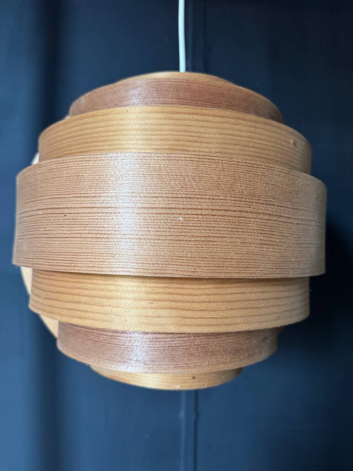 Hans Agne Jakobsson wooden pendant light, 1960s