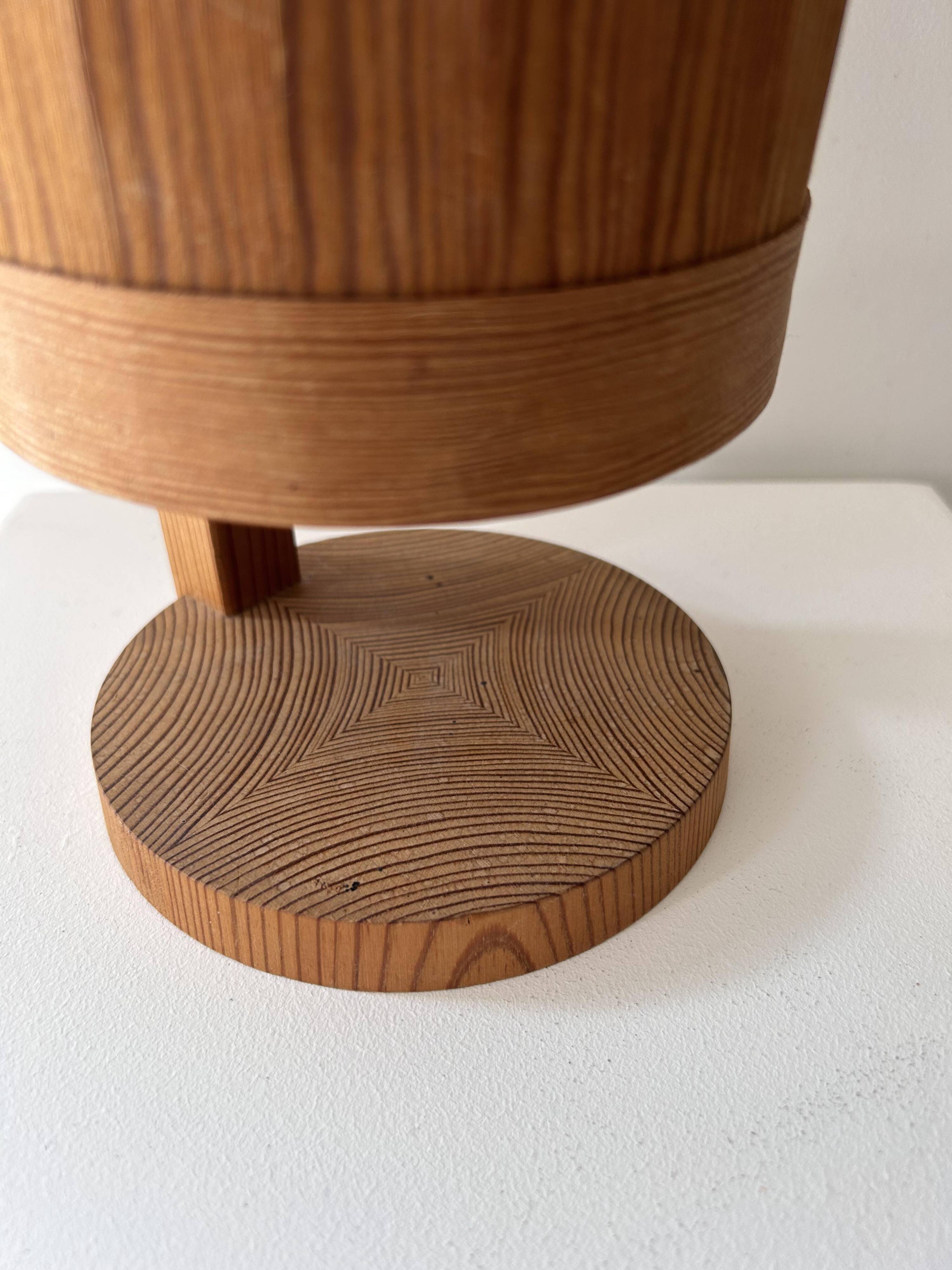 Vintage table lamp, pine strip, Sweden 1970s
