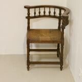 Vintage corner chair, sculpted backrest 1940