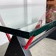 Modernist table / desk gigante zambusi boccato X seccose Memphis 1980
