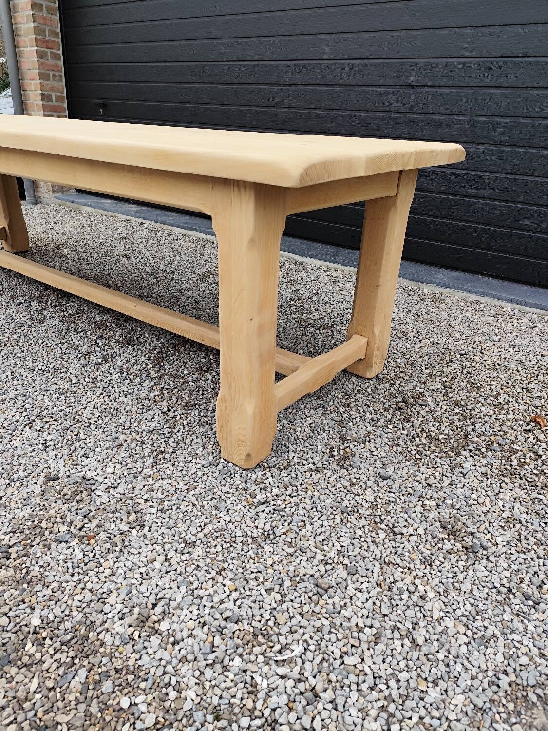 XXL farm table 2m80 + 2 solid oak benches