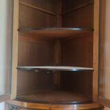 Large corner buffet in solid walnut Louis Philippe era around 1840