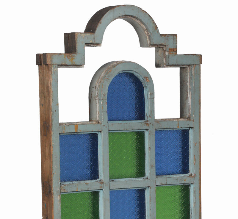 Screen art deco wood and glass colores piece of origin india