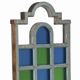 Screen art deco wood and glass colores piece of origin india