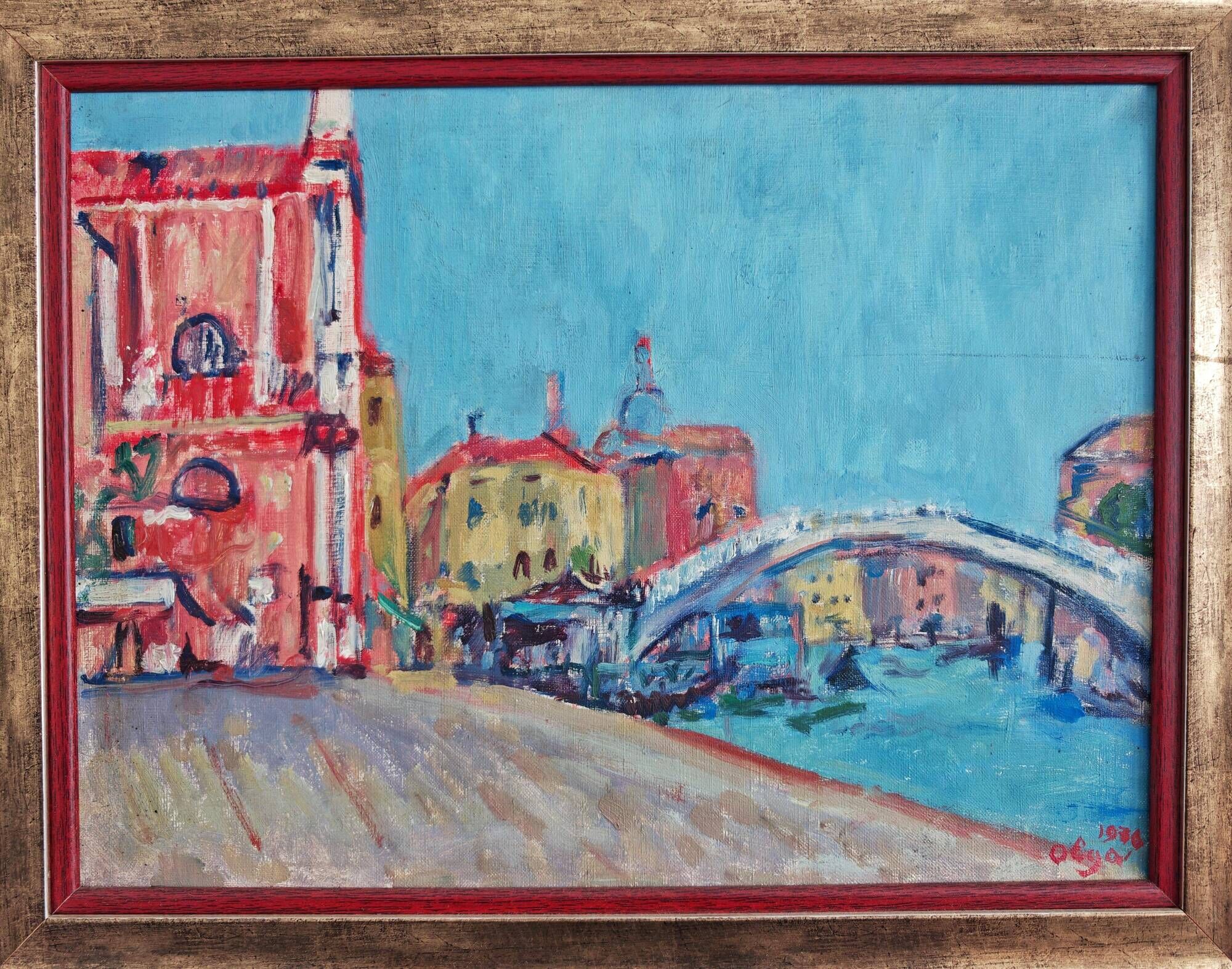 Impressionist painting "Venice", oil on canvas by Olga Milunovic.
