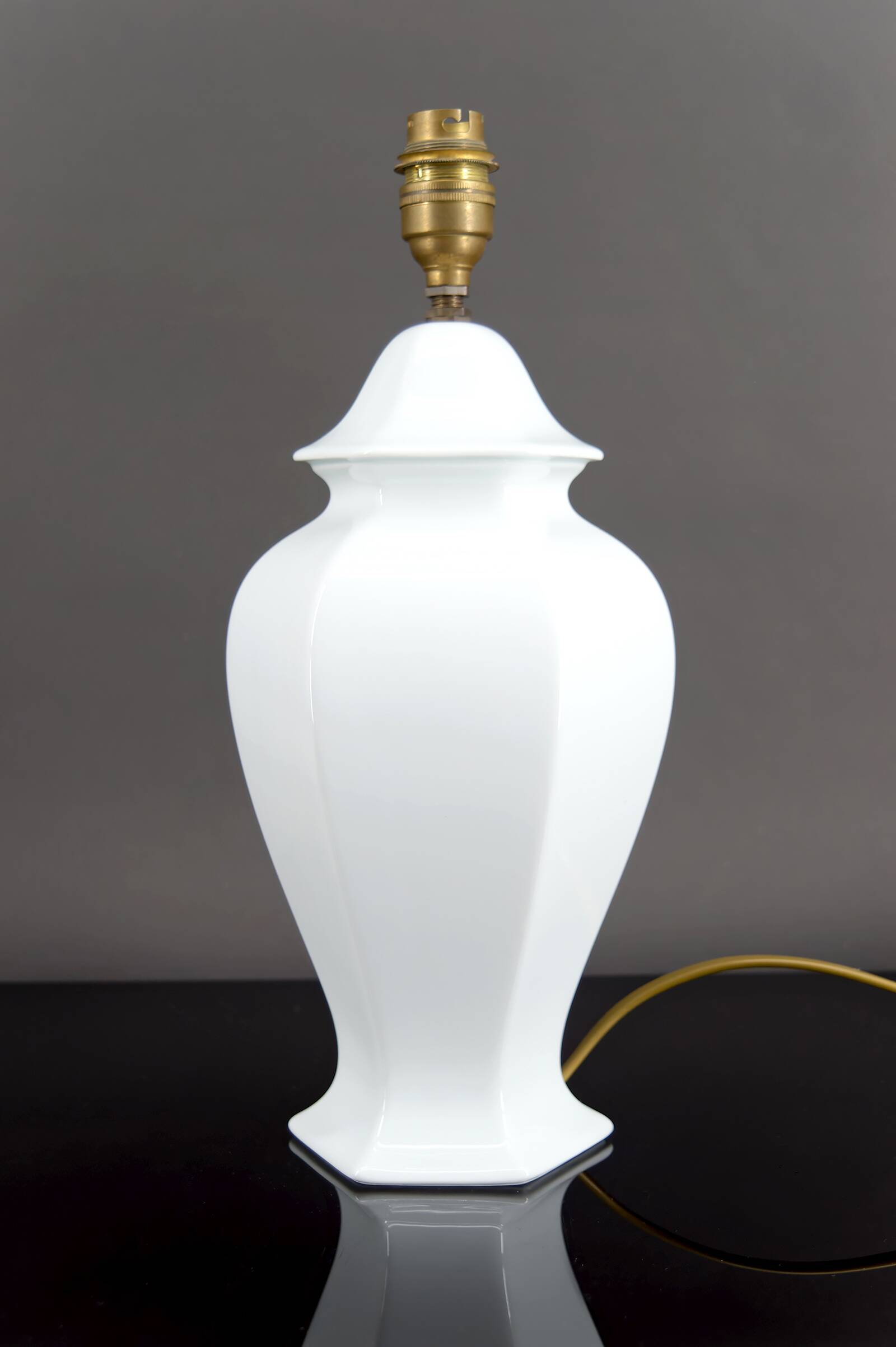 White porcelain lamp, France, circa 1950-1960
