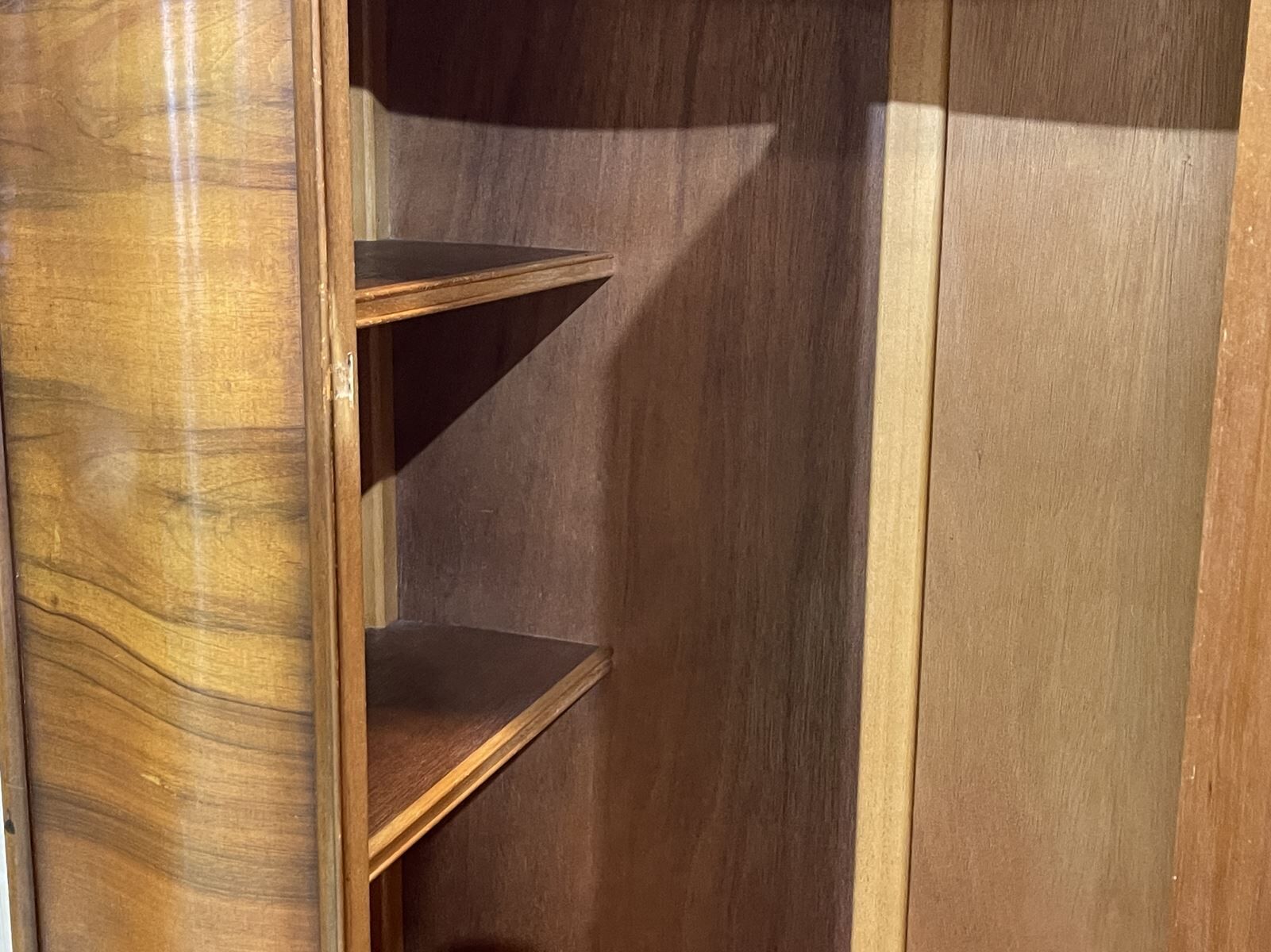 Wardrobe English art deco wardrobe in walnut magnifying glass