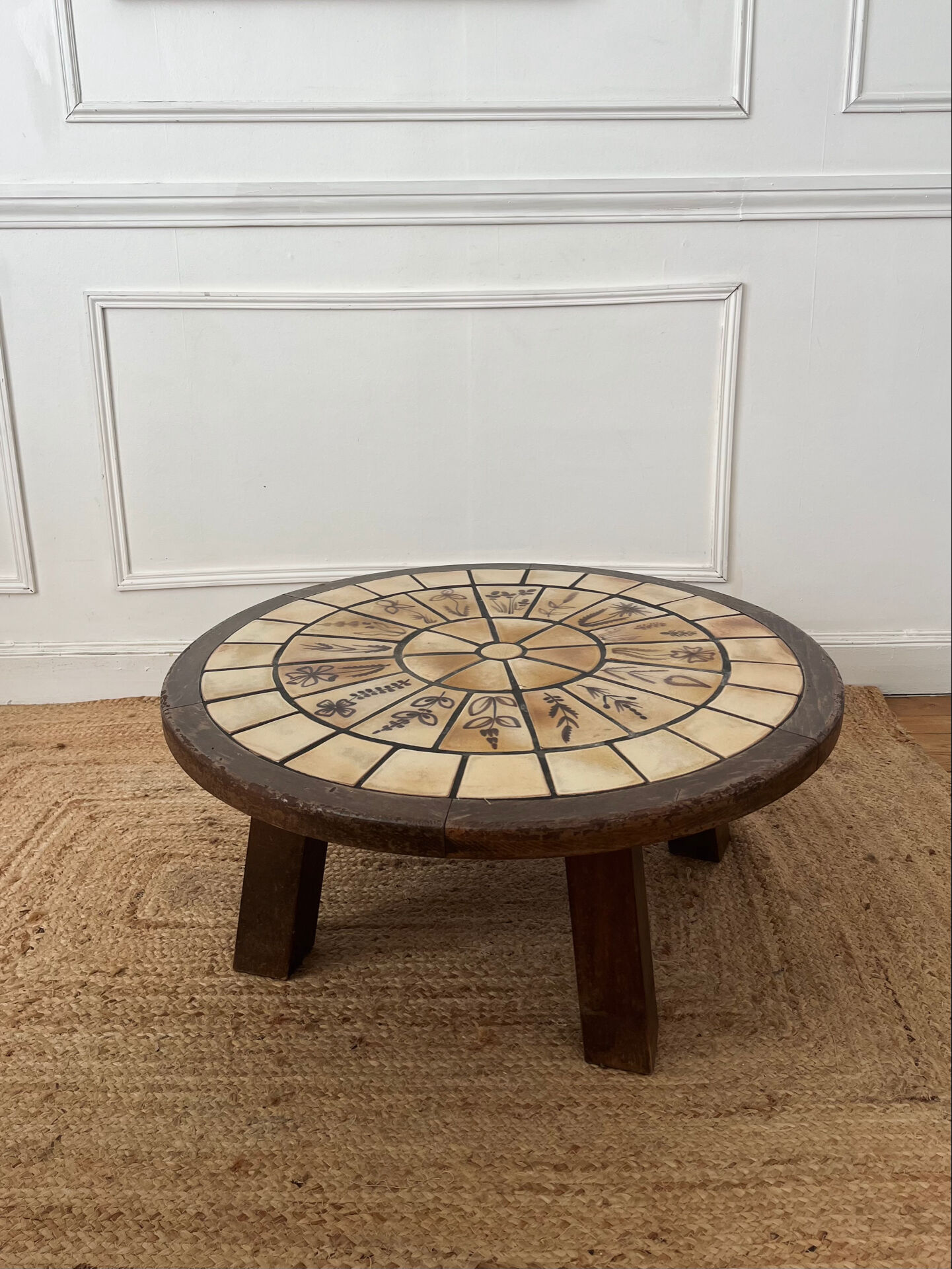 Table basse herbiers vintage