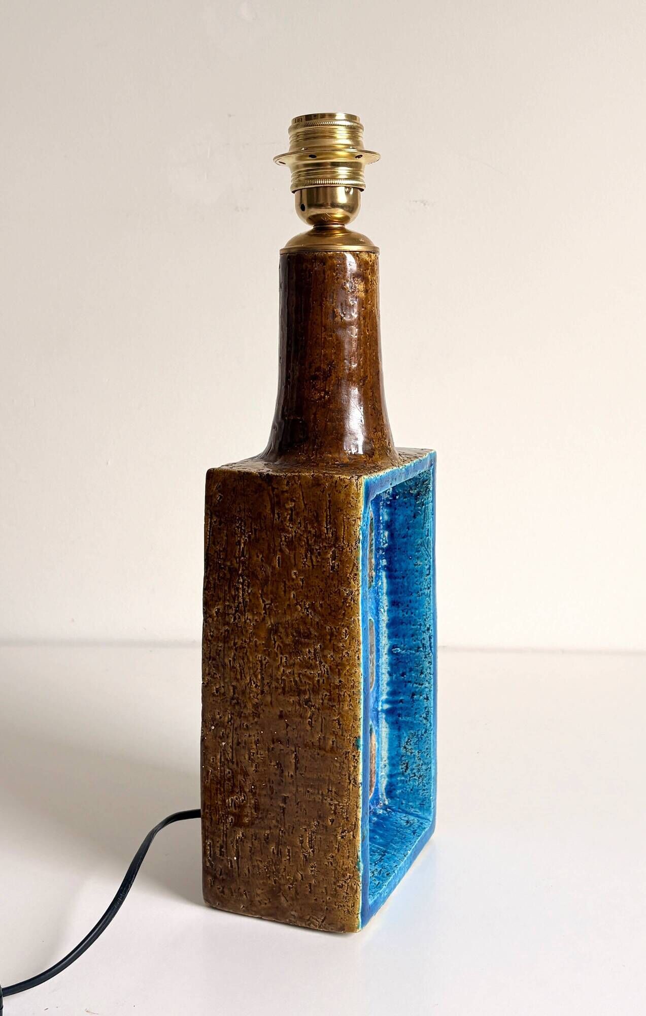 Aldo Londi for Bitossi Chamotte Ceramic Table Lamp, Italy, 1960s