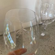 2 crystal wine glasses