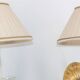 Pair of Twisted Gilt Bronze Wall Lamp & Pleated Lampshade