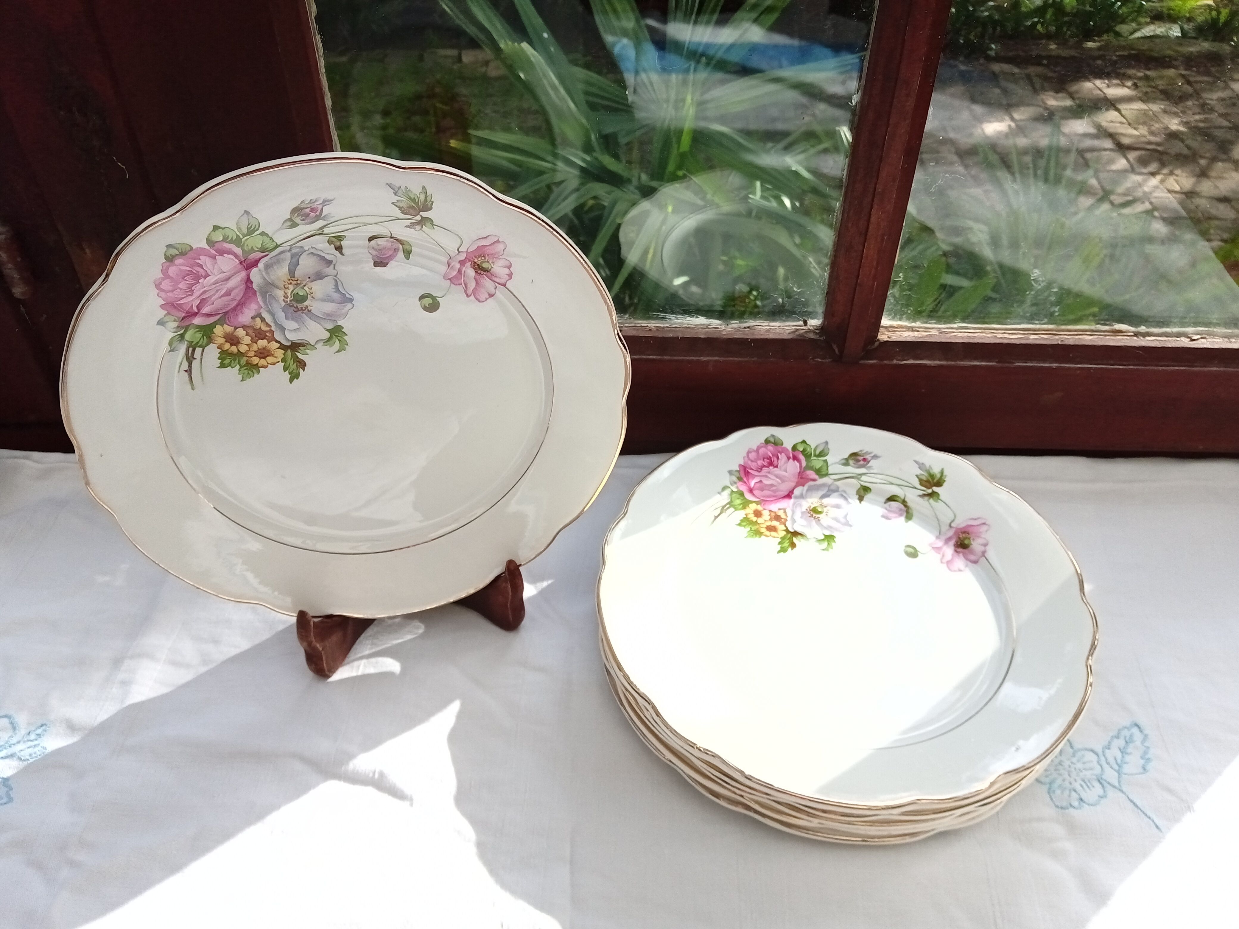 Set of 6 flat plates Digoin