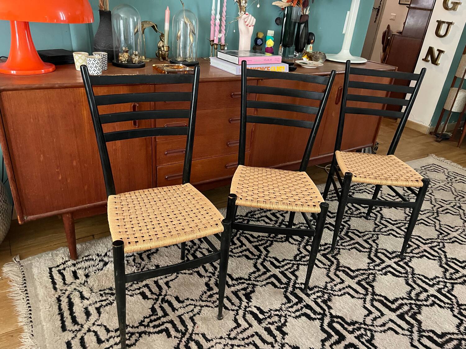 Set of 3 Spinetto Chiavari chairs from the 50s