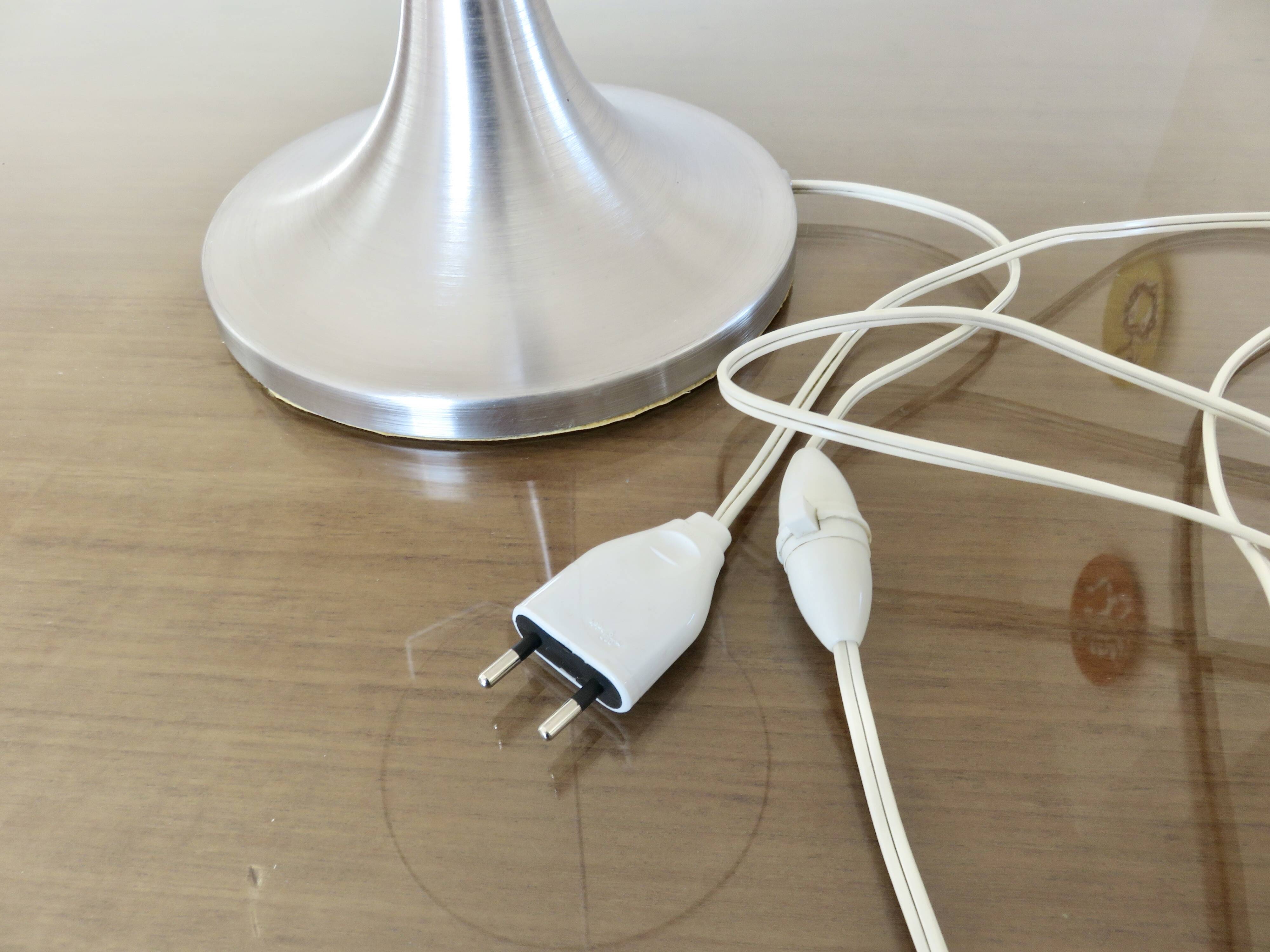 Brushed metal tulip floor lamp vintage 70s