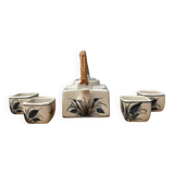 White and blue porcelain tea set