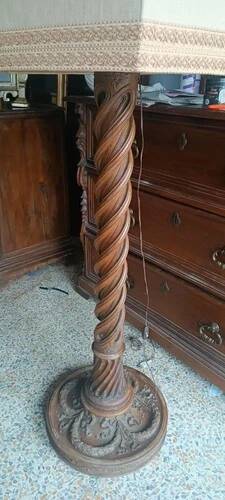 Large floor lamp, column, antique lamp from the early 19th century, Empire style.