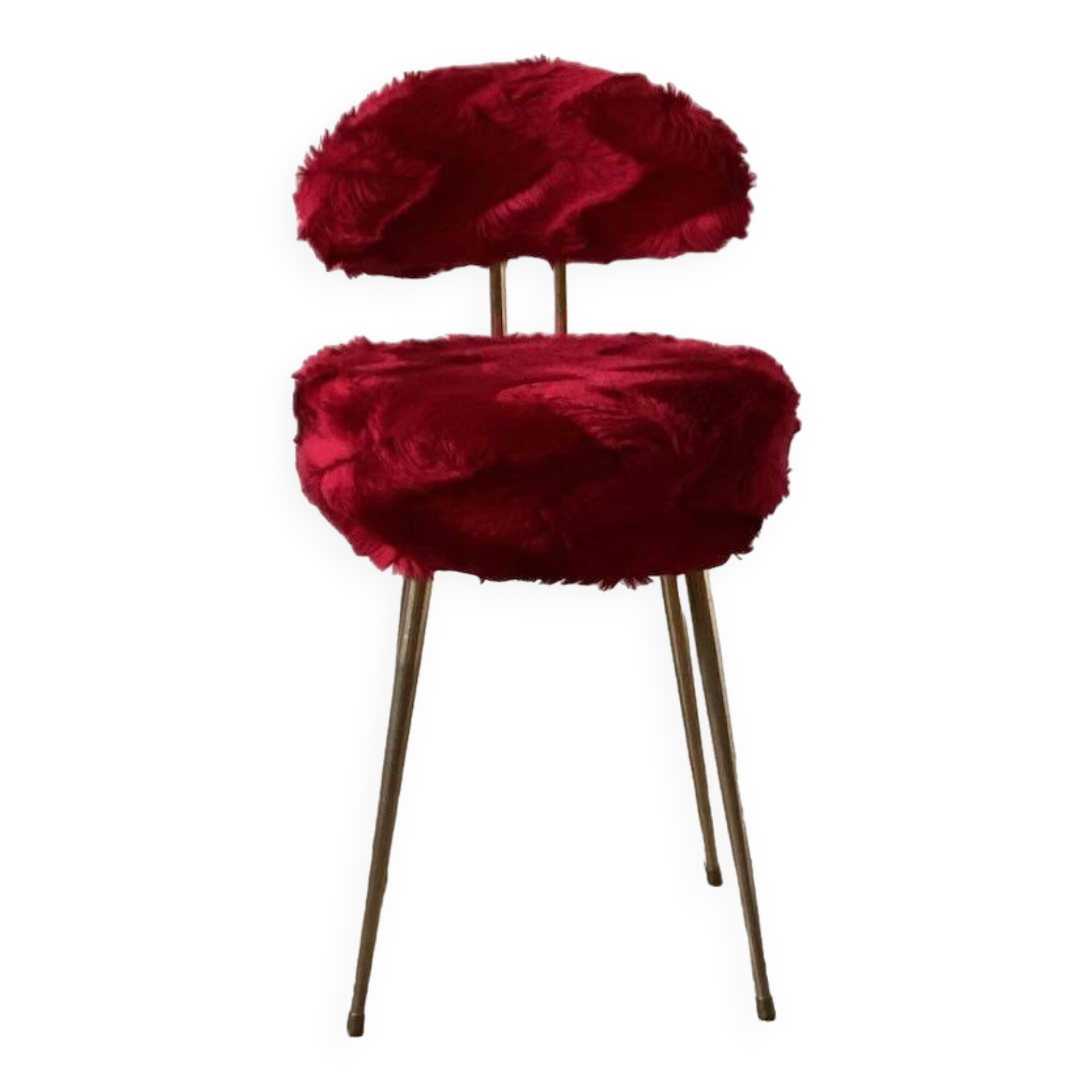 Chaise fourrure rouge