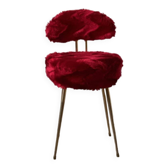 Red fur chair