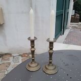 Pair of brass candlesticks