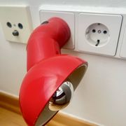 Vintage Danska Red Robot Wall Lamp, Space Age DL Lampen, 1970s Denmark