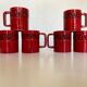 Set of 6 mugs in glazed earth Bitossi Italy 1960