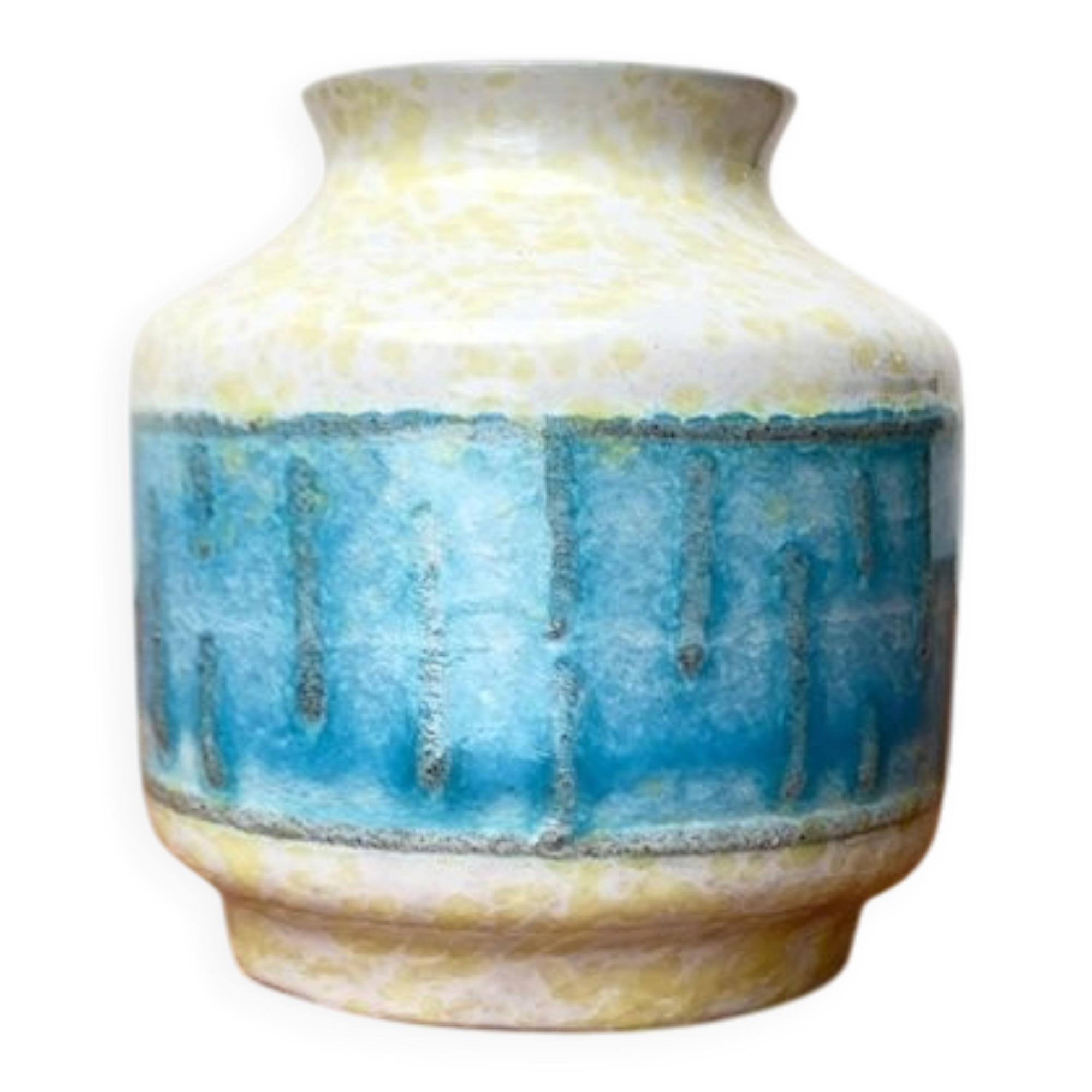 East German pottery vase from the GDR mid-century Strehla Keramik, 1960s.