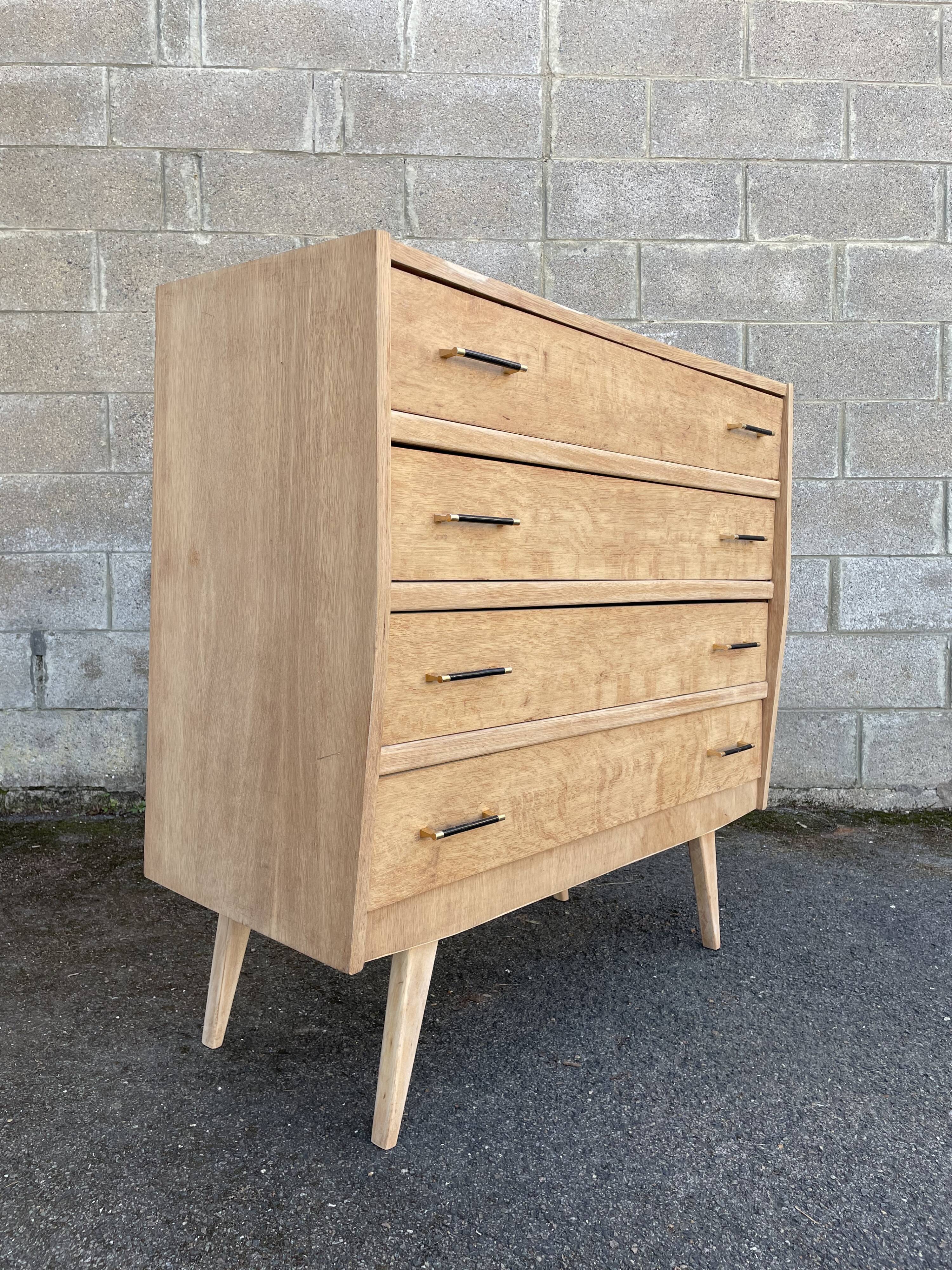 Commode vintage années 1950, pieds compas